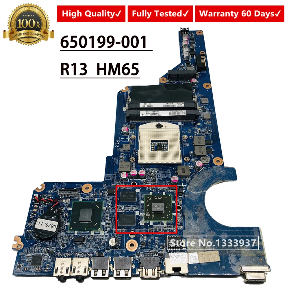 R13 650199 001 материнская плата для ноутбука HP Pavilion G4 G6 G7 1000 Материнская DA0R13MB6E0 HM65