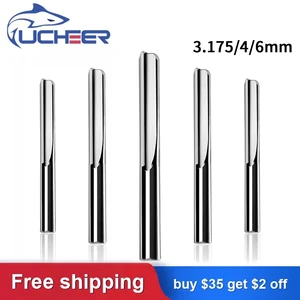 Прямой фрезерный станок UCHEER, 1 шт., 3,175 дюйма, 4 дюйма, 6 мм, с двумя зубьями, фрезерный станок для дерева, прямые Фрезы с ЧПУ для гравировки, карбидные концевые фрезы, инструменты