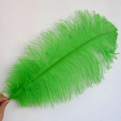 green Украшения из перьев 10 шт 55-60 см красочные страусиные перья сценические реквизит Свадебная Цветочная одежда с рисунком маски украшения - Цвет: green
