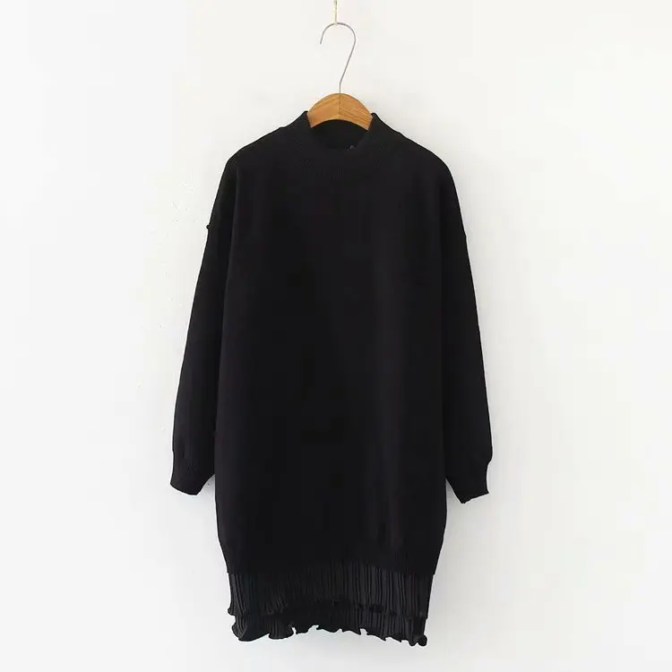 Повседневные платья размера плюс осень 2019 женские модные свободные вязанные