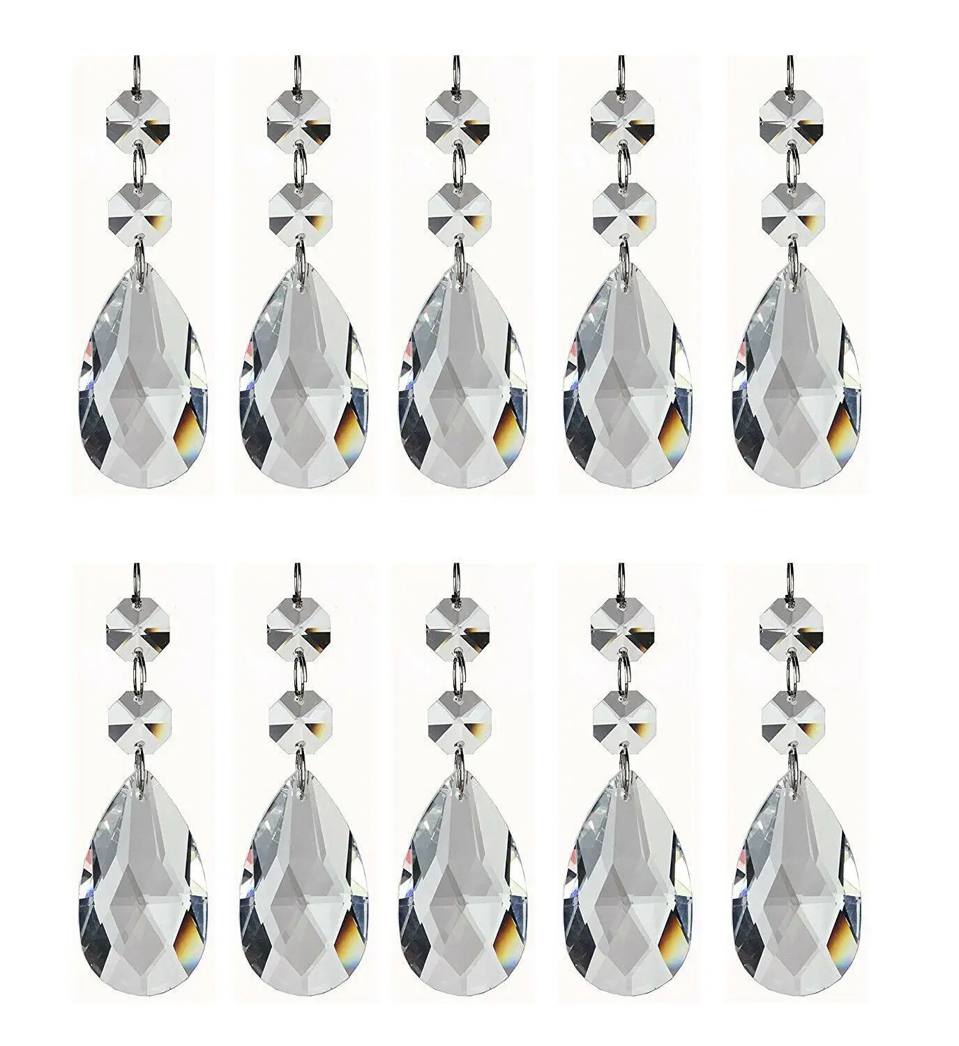 

Камаль 20 шт. кристально чистый 38 мм КАПЛЕВИДНАЯ Люстра призмы подвески части бусины подвесной светильник освещение часть украшения дома