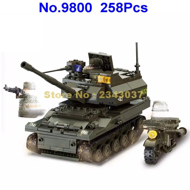 Sluban 9800 258 шт военный армейский K-9 Танк Строительный блок игрушка