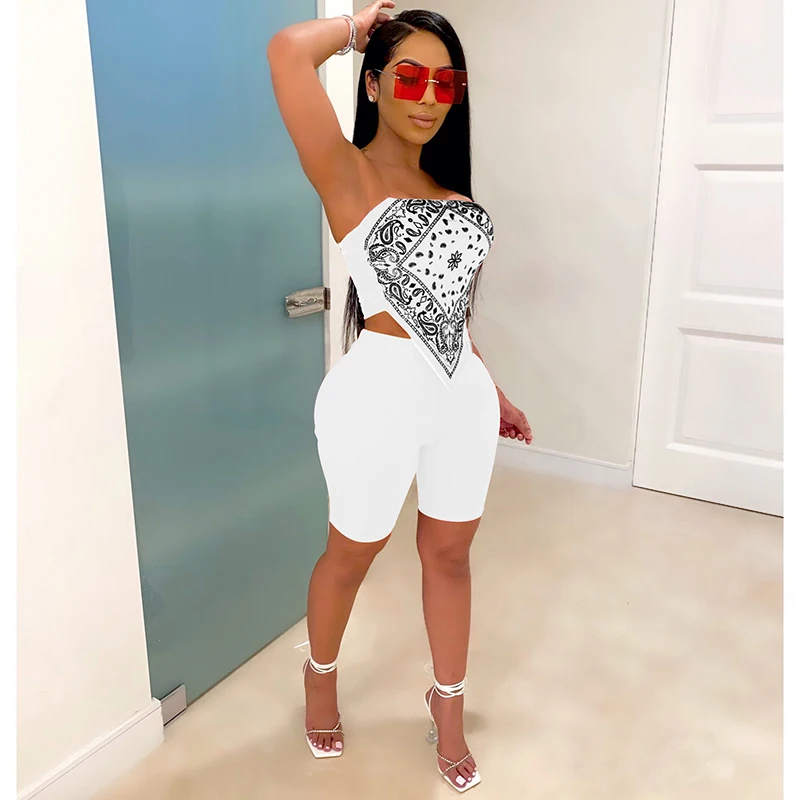 Спортивный костюм из двух предметов комплект одежды для женщин Летний Топ без