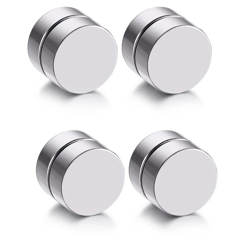 1 Pair Punk 6-12mm Magnetic Fake Ear Plugs Tunnel Black Blue Fake Ear Stretcher Earring Gauges Plug No Pierced Magnetic Earrings