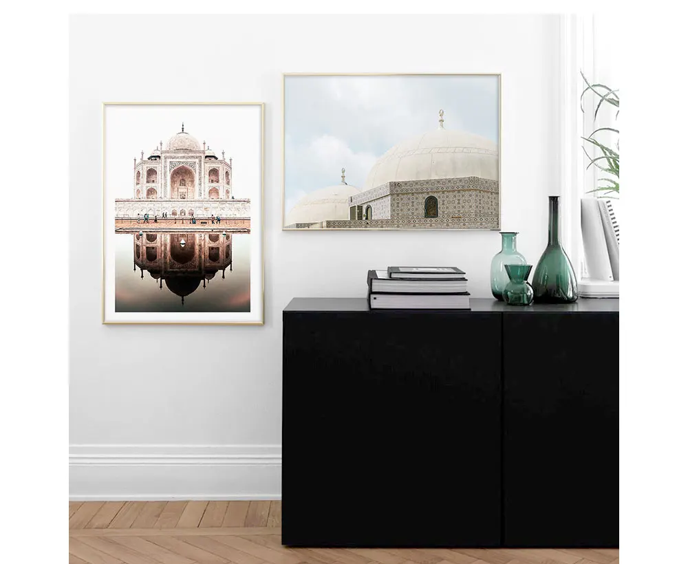 Allah Islamic Wall Art Холст плакат, двери, мусульманское здание, принт, скандинавские декоративные картины, живопись, современный декор в мечети