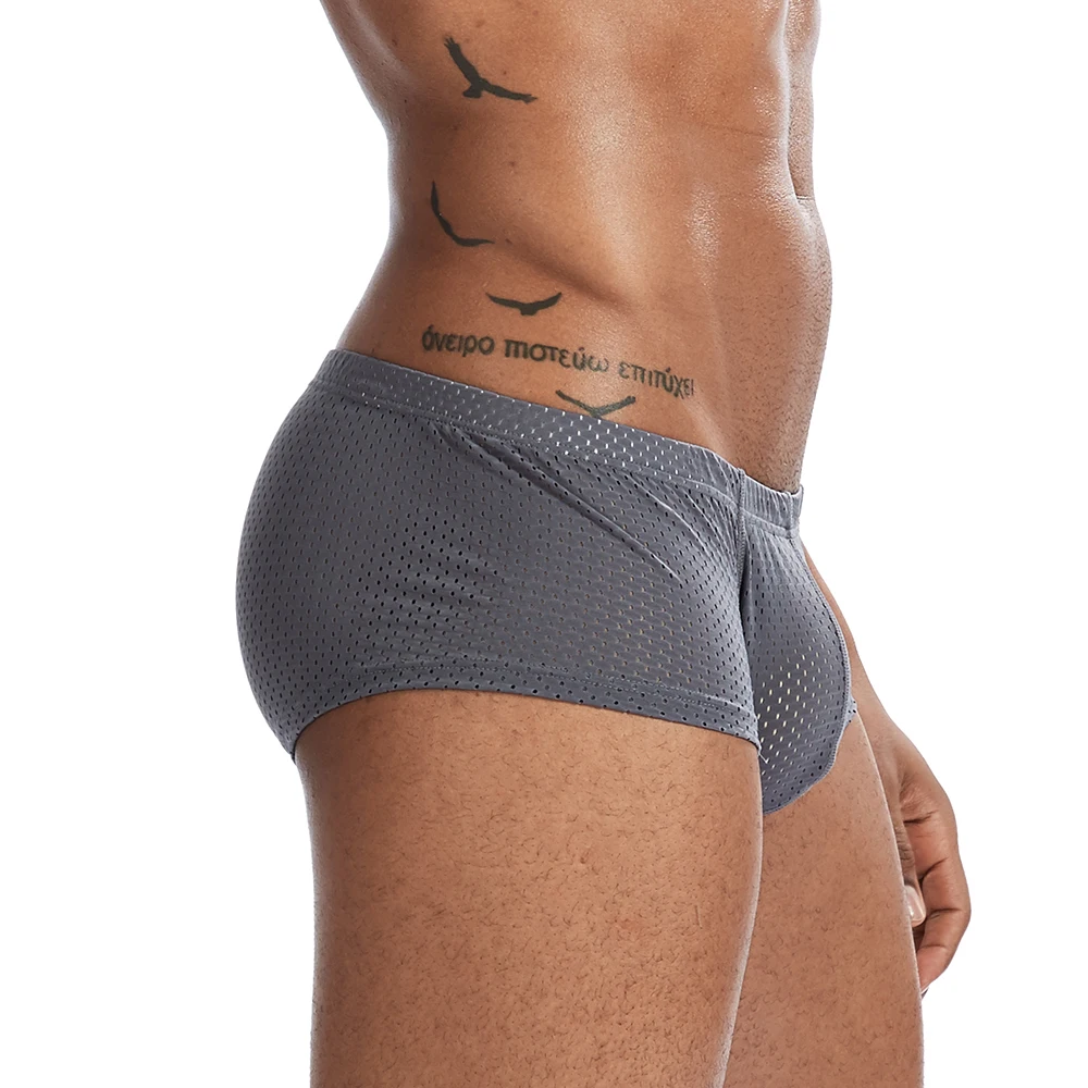 New Sexy Underwear Men Boxer Mesh U Pouch Sexy Underpants Cueca Mesh Pants Trunks Boxer shorts Gay Male Panties