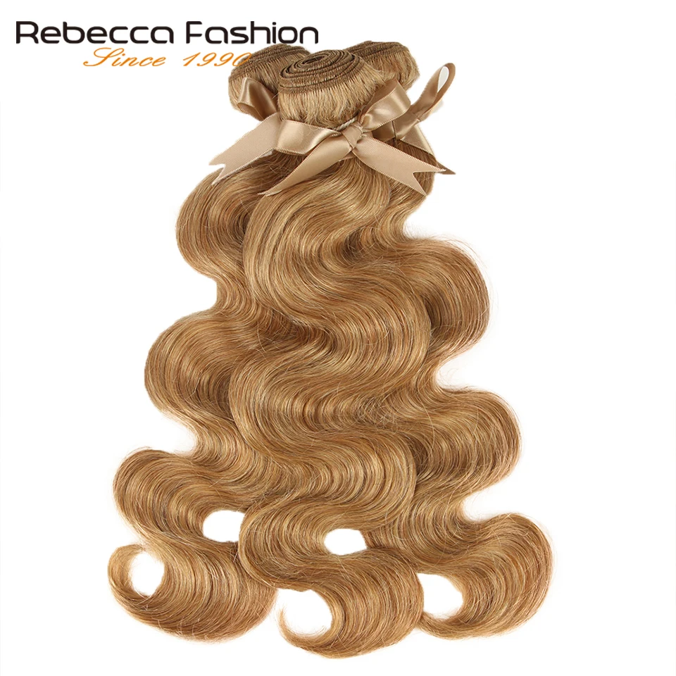 Rebecca волосы оттенка медовый блонд бразильские объемные волнистые 1 пучок Цветные