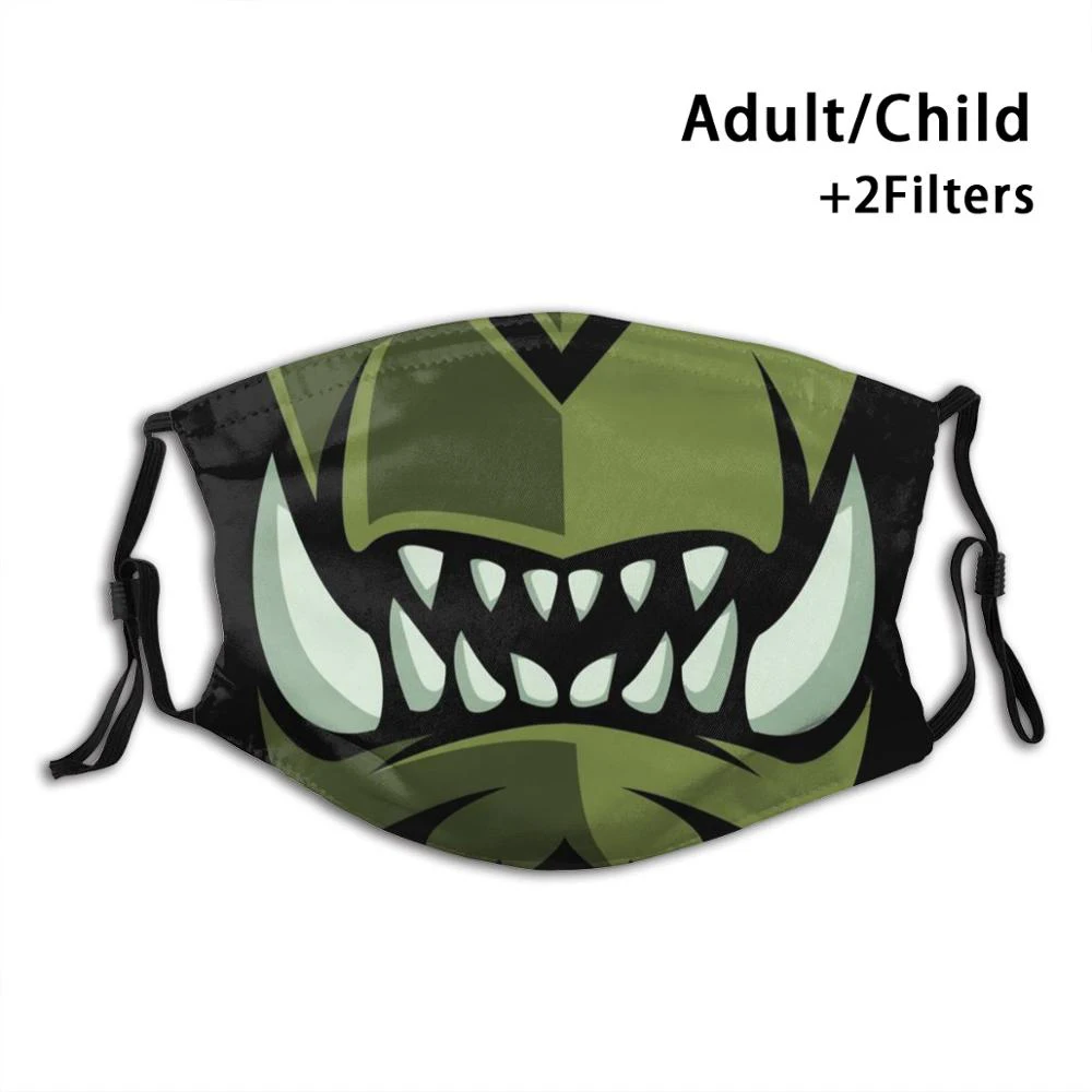 

Wow Orc Face Mask Anti Dust Face Mask Washable Filter ReusableOrc Fantasy Face Ogre Monster Troll Teeth Smile