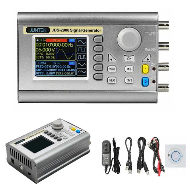 JUNTEK JDS2900 50M 50 МГц генератор сигналов с цифровым управлением двухканальный DDS