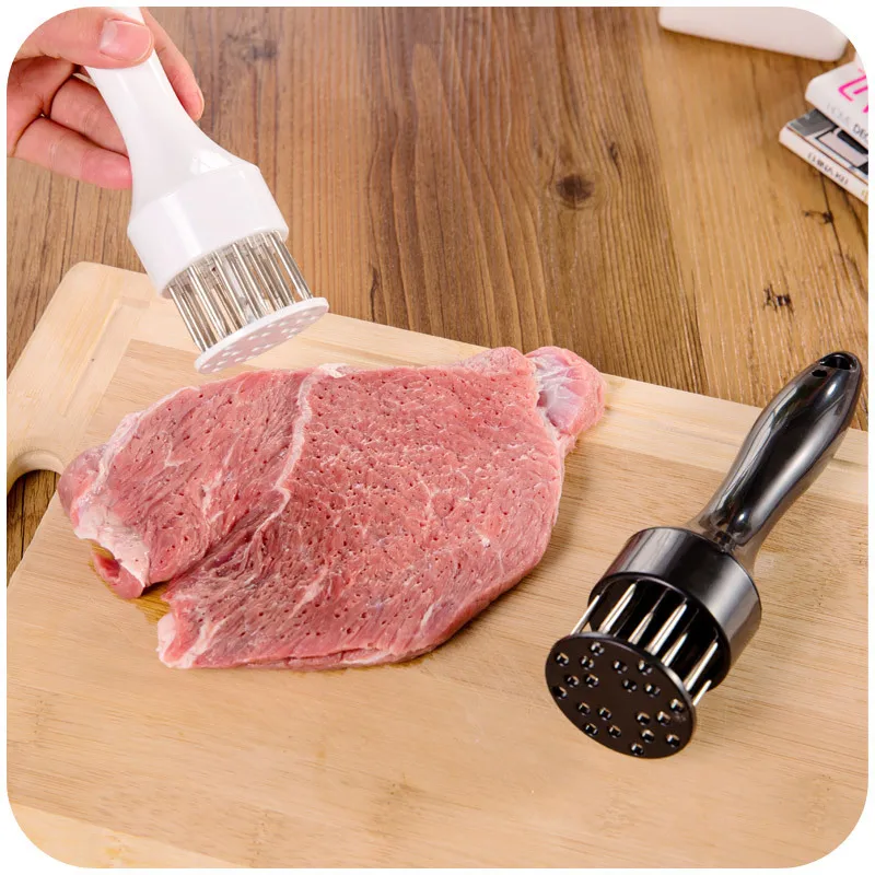 

Kitchen Accessories Plastic Handheld Poultry Tools Stainless Steel 12 Blades Needle Meat Tenderizer Needle Cooking Tools Gadget