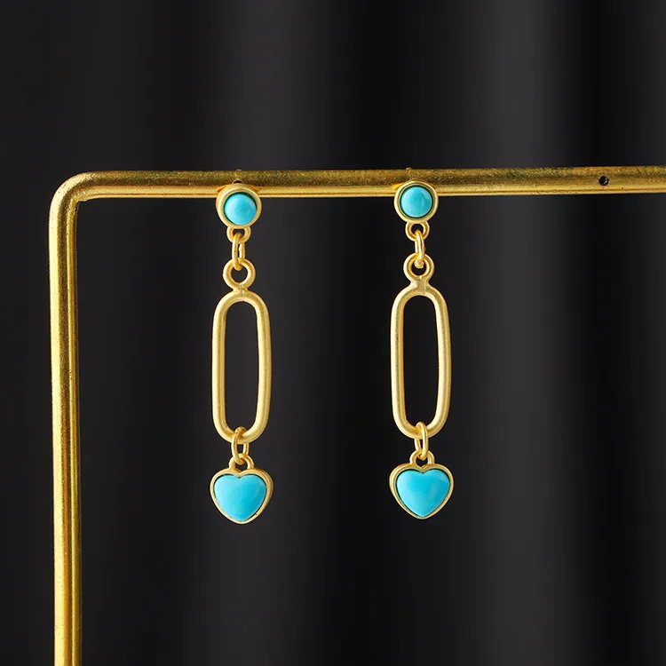 Женские серьги-подвески из серебра 925 пробы в форме сердца | Украшения и