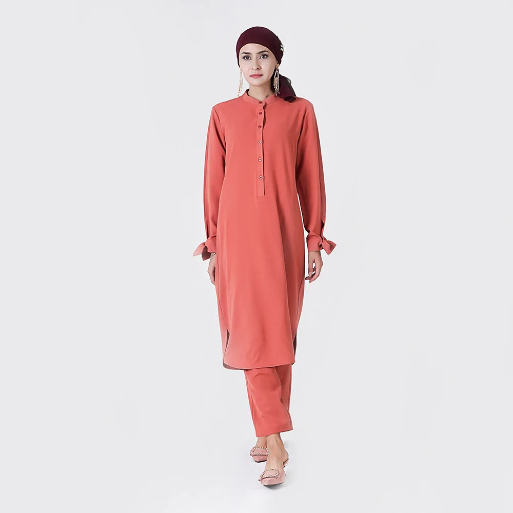 Женский комплект из 2 предметов Abaya Dubai мусульманский топ на шнуровке и брюки