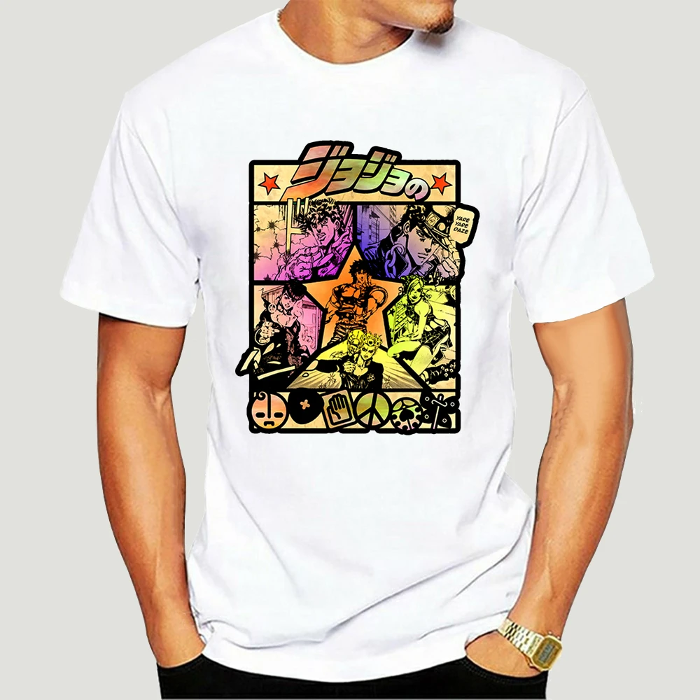

O-Neck T-Shirt Jojo's Page JoJo Bizarre Adventure Vintage T Shirts Men Short Sleeve Tops Designs Tees Pure Cotton