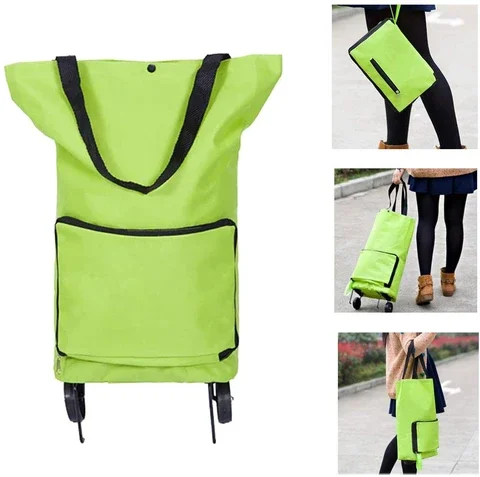 2 в 1 Складная Модная складная сумка для покупок с колесами портативная Тележка