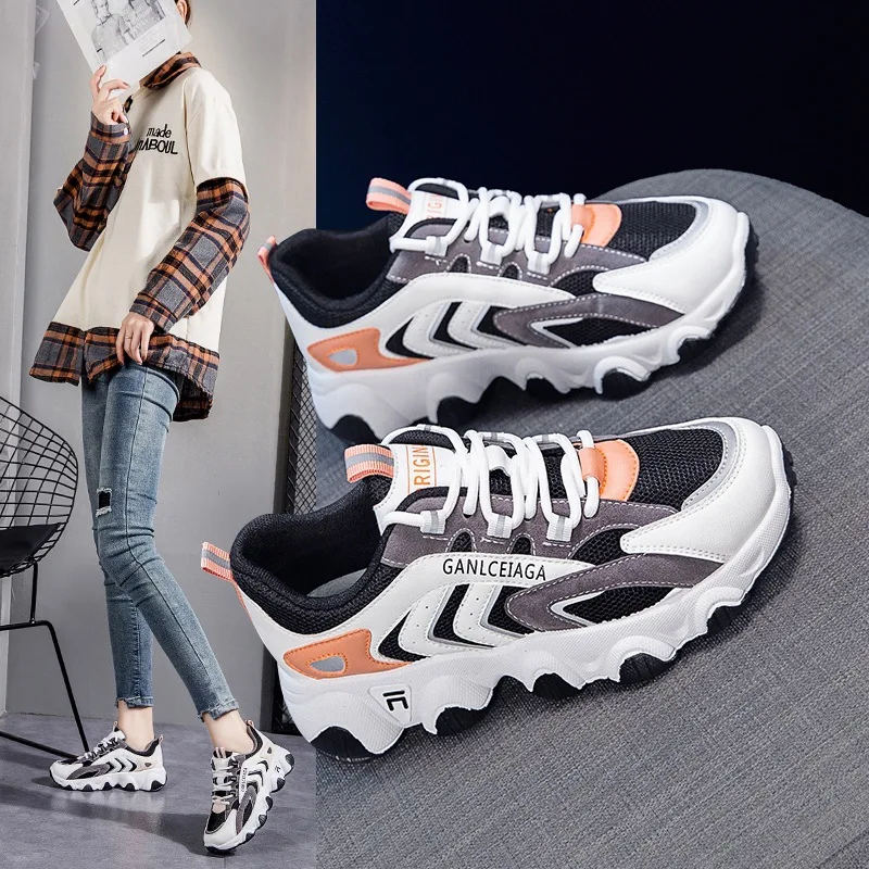 

The New 2021 Fashion Women's Shoes Sneakers Show High Running Shoes Platform Comfortable Breathable Trend Zapatos De Mujer