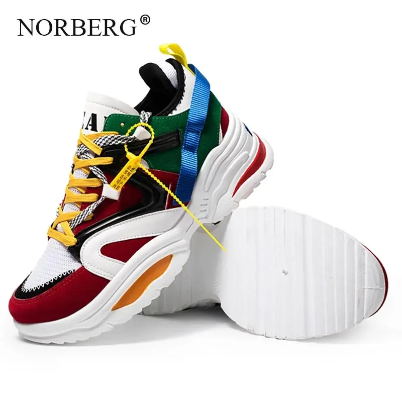 NORBERG/Новинка года; женские кроссовки для бега на каблуке 5 см; модные кроссовки; женская обувь на высокой платформе; дышащая обувь для прогулок; Вулканизированная обувь для девочек
