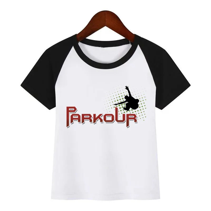 Футболка с принтом сделай сам для мальчиков и девочек Evolution of Parkour Born To Jump забавная