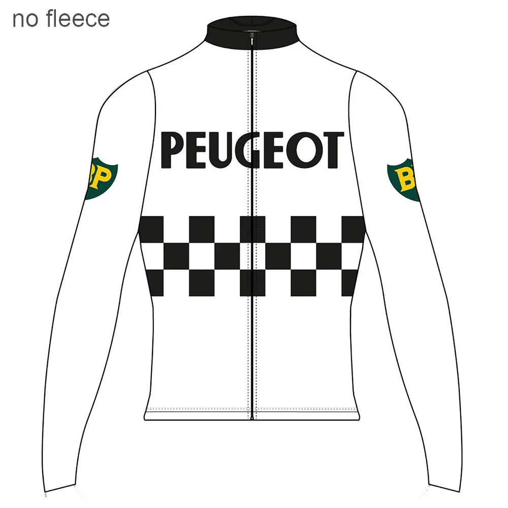 

Black White Retro Cycling Jersey Men Long Sleeve Bike Wear Winter Fleece And Spring Autumn Thin Cycling Clothing Ropa Ciclismo