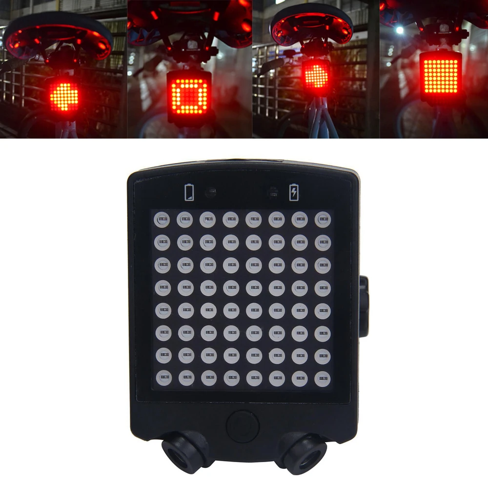 Беспроводной лазерный задний фонарь для велосипеда 64 светодиодный|Велосипедная