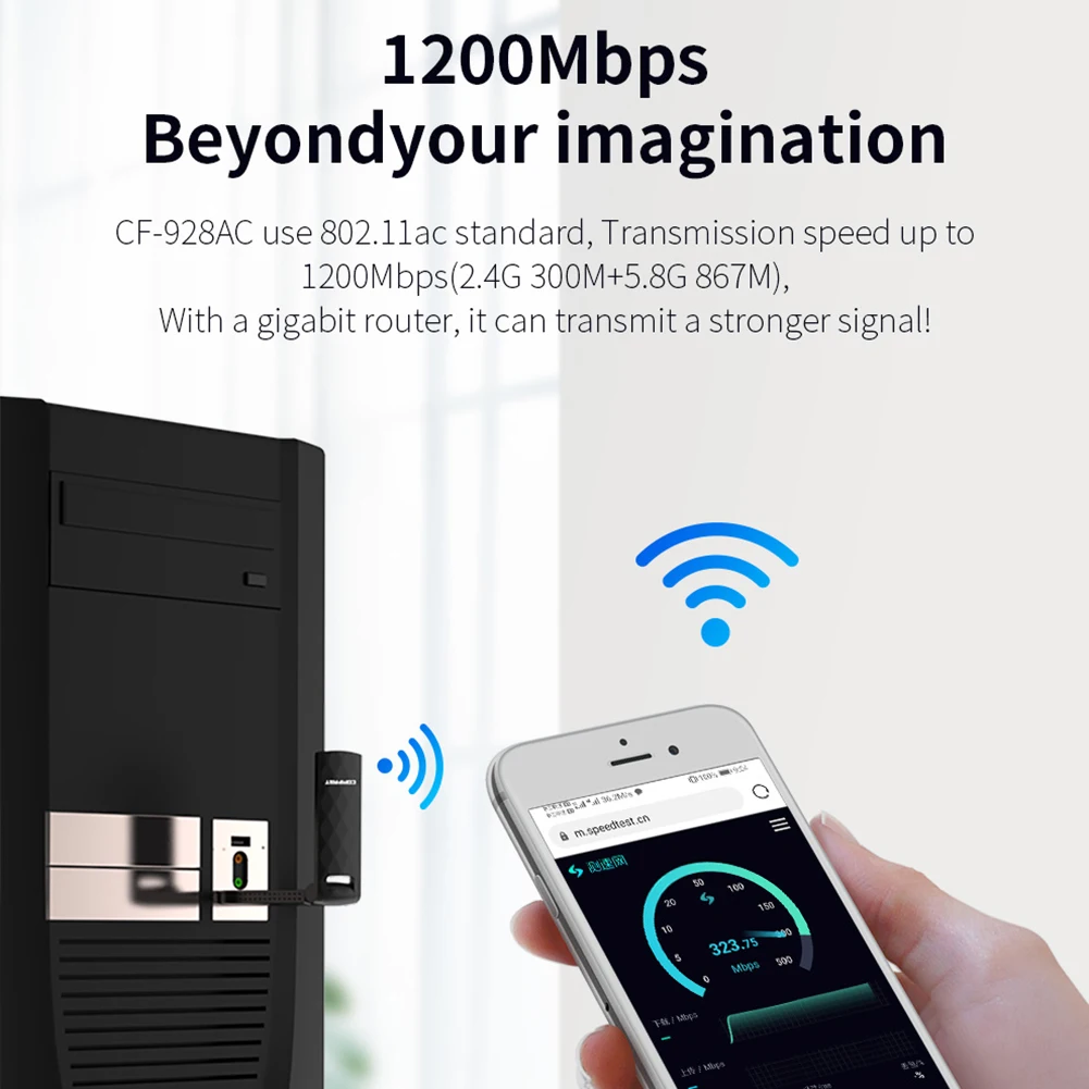 Беспроводной сетевой адаптер COMFAST 1200 Мбит/с USB3.0 для Windows 7/8/8.1/10 | Компьютеры и офис
