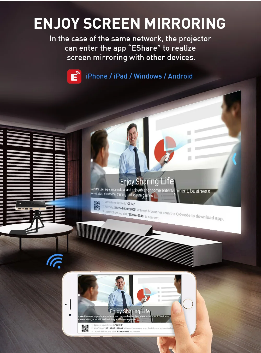 Salange P8 Mini DLP проектор 4K Android 9 0 WiFi Bluetooth 1080P Поддержка портативная беспроводная