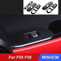 car window lifter switch control cober case shell carbon fiber stickers for mini cooper s jcw f55 f56 hatchback car accessories