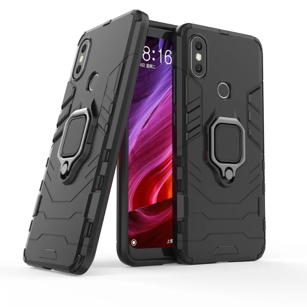Роскошный противоударный армированный чехол для xiaomi mi 8 5X A1 6X A2 redmi note 5 с кольцевой