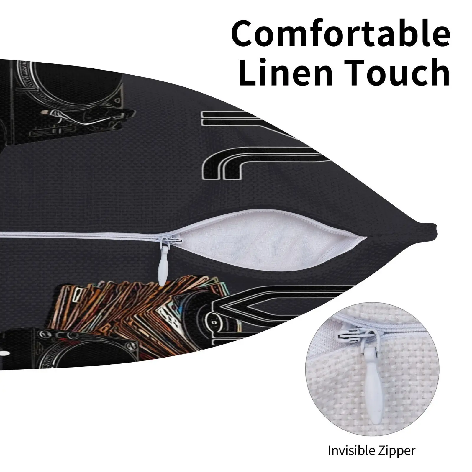 Оригинальная виниловая наволочка Dj с текстильным дизайном надписью хлопковая