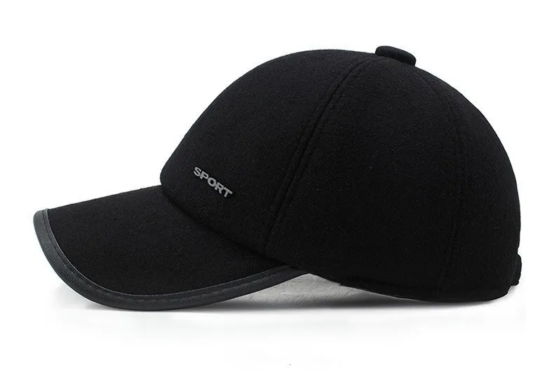 Теплая хлопковая Толстая Кепка Snapback Горячая зимняя бейсболка для мужчин с ушками мужские шапки для отца защита ушей