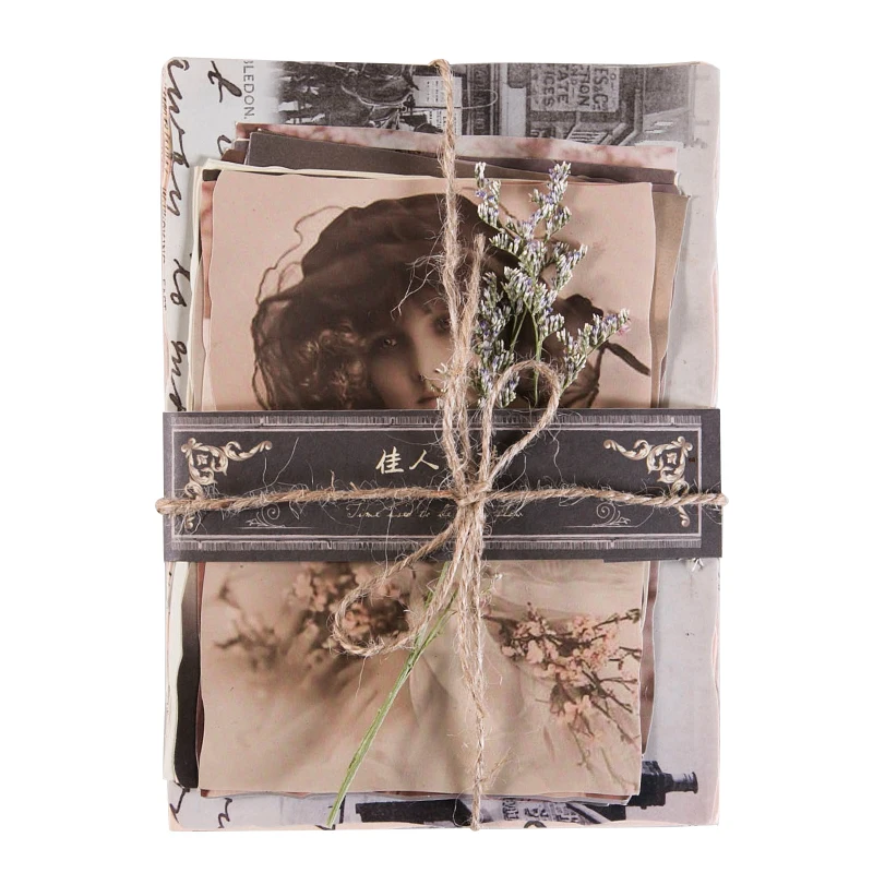 

Hot Vintage Retro Style Writing Paper Kraft Card scrapbooking Journaling Bullet Scrapbooking Material butterfly cardstock Paper