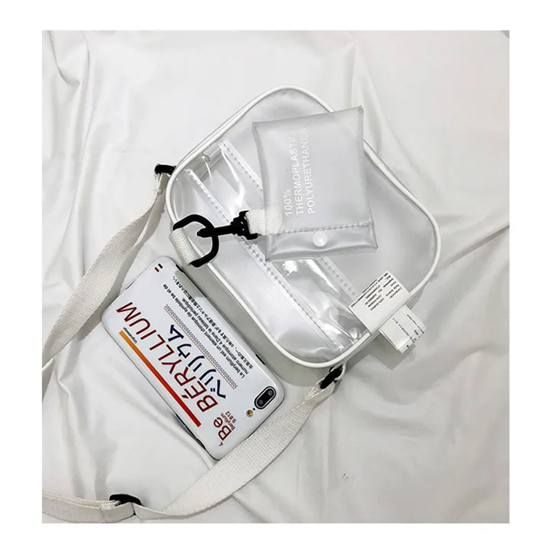 ПВХ прозрачная Женская поясная сумка студенческая на плечо летняя желеобразная