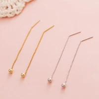 women sweet gold color 357mm long tassel drop earrings for dangle hanging brincos party piercing daily jewelry gift bijoux