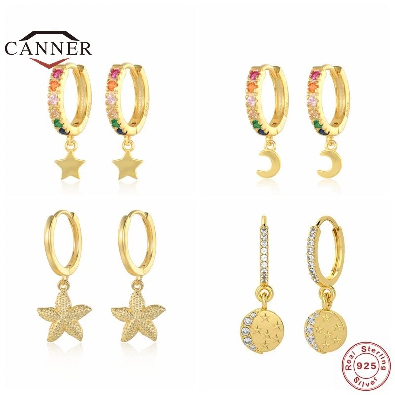 

Серьги-кольца женские из серебра 100% пробы, с фианитом