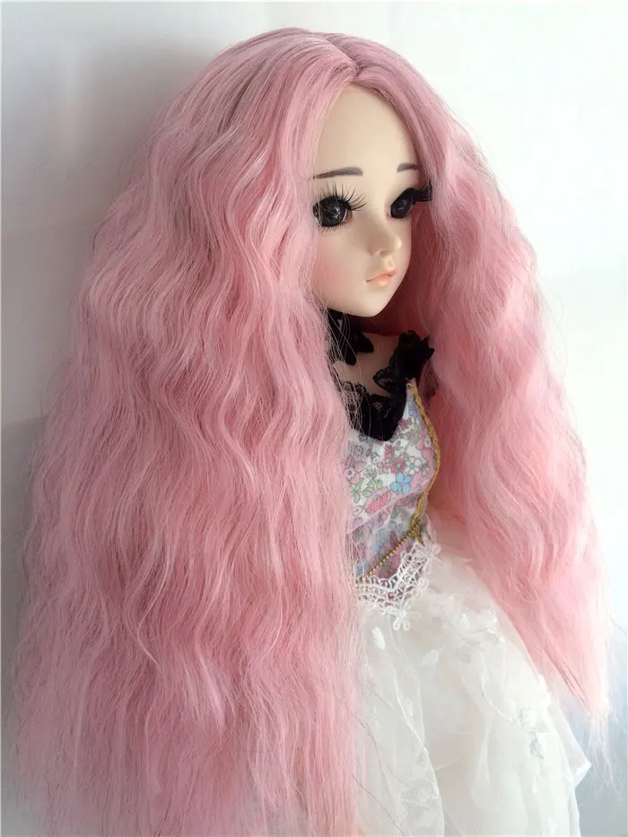 5 only wig 1/3 1/4 1/6 1/8 bjd jd кукольный парик синего и розового цвета с длинными волосами часть лапша быстрого приготовления рулон кукла curl парик аксессуары для куклы - Цвет: 5 only wig