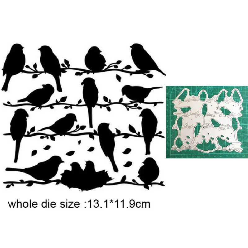 

Birds on Branch Strip Metal Cutting Dies for 2021 New Stencils dies for DIY Scrapbooking dies Embossing die cut mold Craft dies