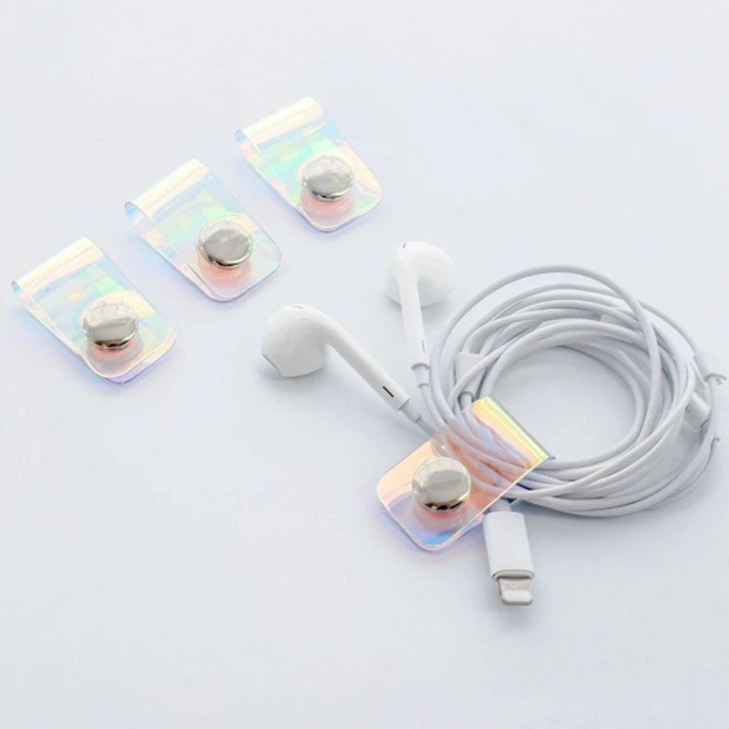

2pcs Portable USB Cable Cord PVC Desktop phone Cable Winder Earphone clip