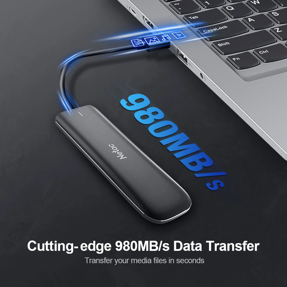 Портативный внешний SSD накопитель Netac 1 ТБ 2 500 Гб 250 ГБ USB 3 для ноутбука ПК на