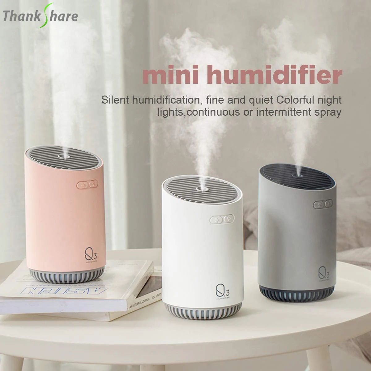 Wireless Air Humidifier Aroma Diffuser Rechargeable Essential Oil Diffuser Aromatherapy Humidificador For Home 2000mAh Battery