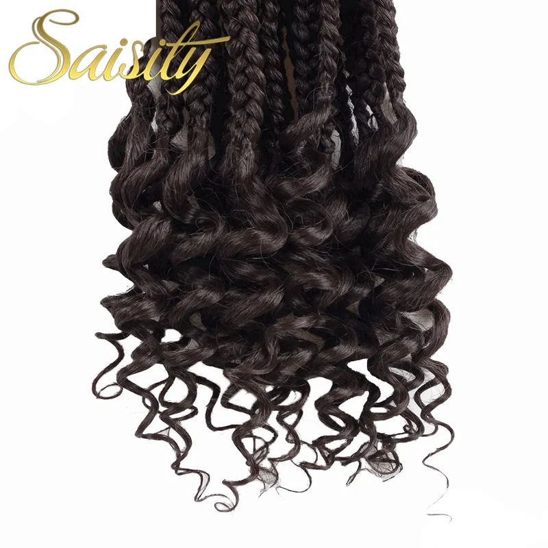 Saisity 1" 22 пряди для наращивания коробка косички с кудрявыми концами низкотемпературное волокно синтетические косынки плетение волос