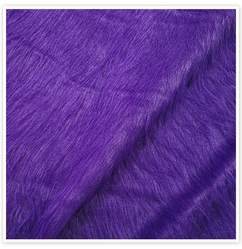 Luxury purple 9cm plush faux fur fabric for winter coat vest stage cosplay decor long fur fabric tissue DIY 150*50cm 1pc SP5419