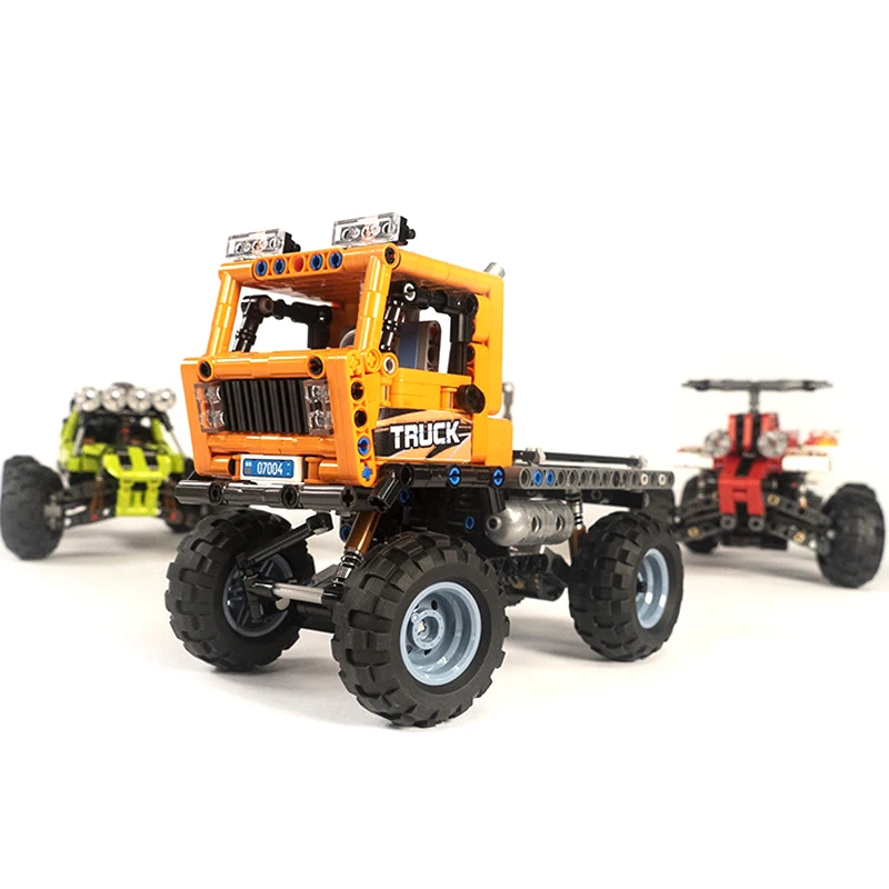 

400pcs+ Bricks Heavy Duty Truck Super Car Blocks Beach Motorcycle Buggy SUV Building Blocks Toys Gift