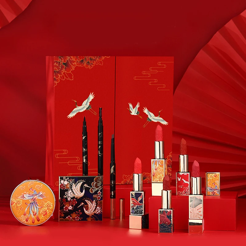

BB CC Cream Cosmetic Kit Air Cushion Moisturizing Concealer Whitening Eyeshadow Mascara Beauty Women Makeup Lipstick Set