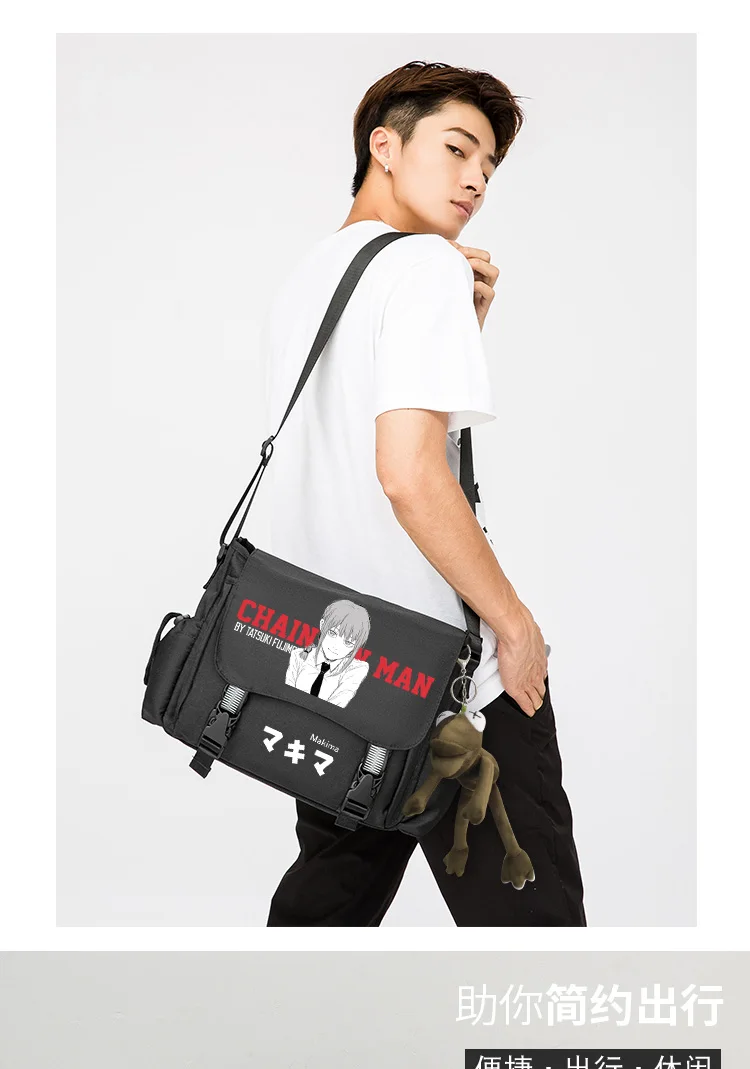 

Anime Chainsaw Man Denji Power Makima Casual Satchel Shoulders Bag Women Men Student School Bag Fashion Messenger Bag Gift