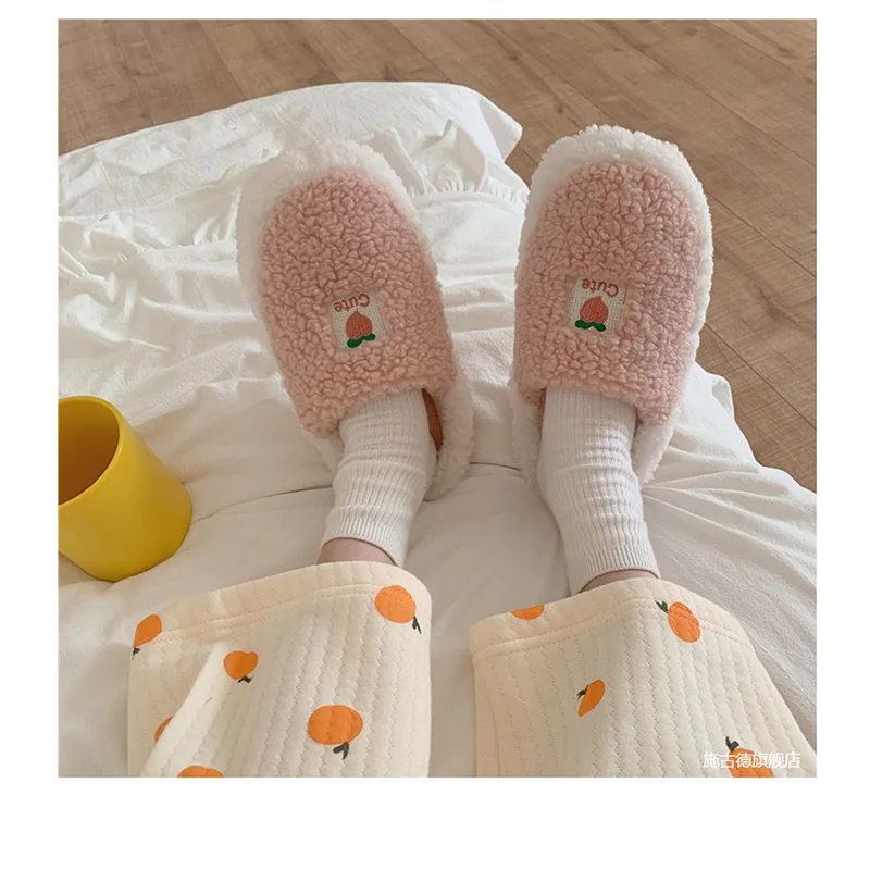 

Ladies Slippers Lazy Shoes Autumn And Winter For Home Cotton Mop Nodic Style Beautiful Femmes Sandales Zapatillas