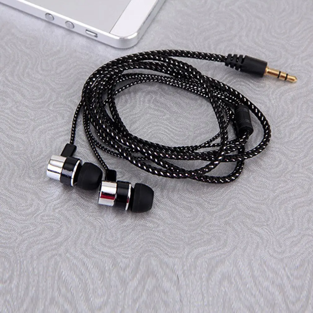 

Noise Isolating Earphone Wired Earphones Jack Standard Reflective Cloth Line In-ear Earbuds without Mic Gift
