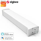 Умный переключатель для занавесок Tuya ZigBee, электрический переключатель управления рольставнями с электроприводом, мотор для занавесок с дистанционным управлением для Alexa