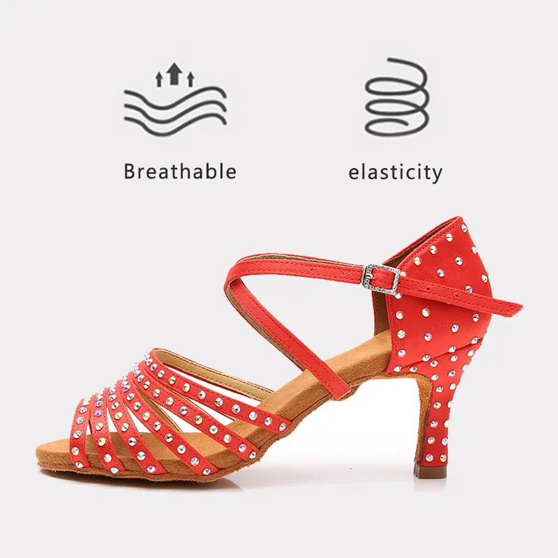 Женские туфли с открытым носком для танцев современные бальных сальса латинских