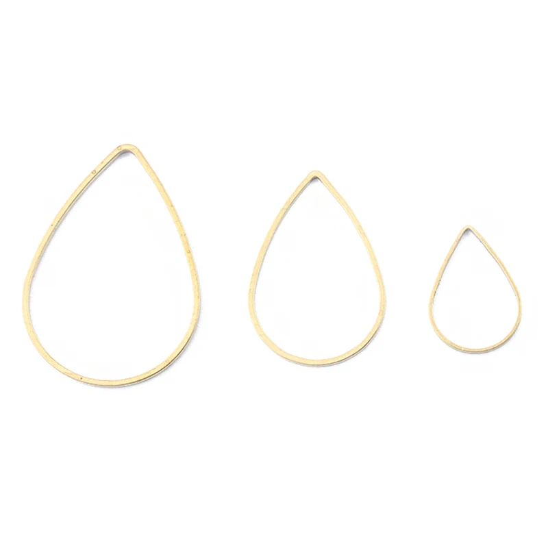 50pcs Geometric Frame Water Drop Pendant Raw Brass Charms Hollow Earrings Connectors DIY Jewelry Findings Accessories | Украшения и