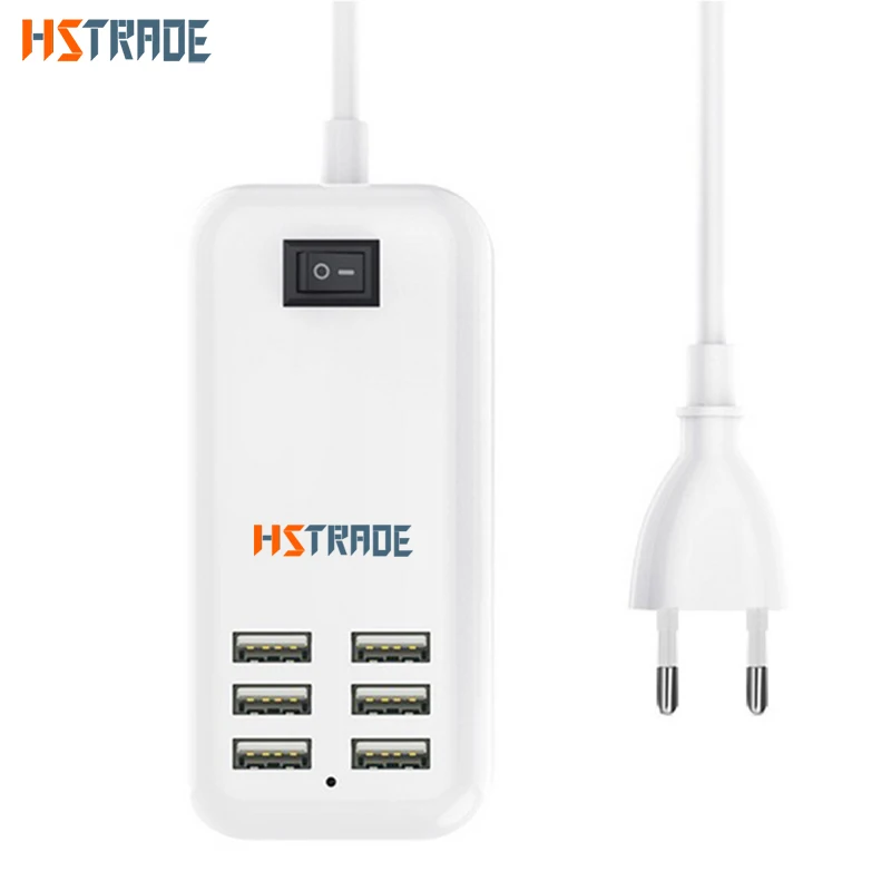 

HSTRADE EU plug 4-port multi-wall USB charger 15W 3A AC power adapter 1.5M 6-port mobile phone tablet iPhone USB charging device