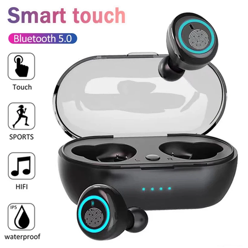 

Y50 TWS Wireless Bluetooth Earphones Fone Headphones Touch Control Wireless Bluetooth Headset with Microphone Bluetooth Earbuds